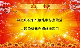 喜报—华东钢绳中标浙能港口卸船机起升钢丝绳项目